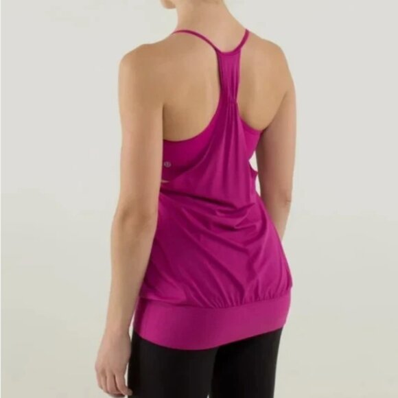 Lululemon Women's Sz 8 No Limits Tank Raspberry Pink Layered Racerback Bra/Tank - Picture 10 of 11